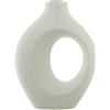 DRW Vaso da tavolo con apertura in ceramica in bianco opaco 20x8x26cm