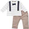 Chicco, Completo con maglietta rigata e pantaloni in velluto elasticizzato, 18 mesi