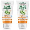 equilibra Solari, Aloe Crema Solare SPF 30 Travel Size, a Base di Aloe Vera, Vitamina C ed E, Olio di Argan, Olio di Cocco e Burro di Karité, Per un'Abbronzatura Sana e Naturale, Water Resistant, 75ml