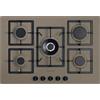 Plados FLAT75UG72 - Piano Cottura a gas con 5 Fuochi, Larghezza 75 cm, colore Tartufo