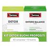 Swisse Kit Detox Buoni Propositi, Integratori alimentari, Detox 60 Compresse, Entero Balance Task 10 Bustine