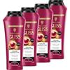Gliss Kur Gliss Shampoo Colour Perfector (4 flaconi da 250 ml), shampoo per capelli con complesso ialuronico ed estratto di mirtillo, shampoo colorato per capelli colorati, striati e tinti
