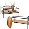 DuneDesign Tavolino da Salotto Industriale con Vassoio in Legno 90x44x50 Tavolo Vintage in Metallo
