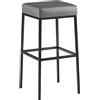CLP Sgabello Bar Montreal Imbottito in Similpelle I Sgabello Panchetto Design Cucina Bar I Sgabello Bancone Alt. 80 CM, Colore:Grigio, Colore del Telaio:Nero