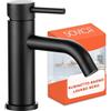 Sovica Rubinetto bagno lavabo nero acciaio inox monocomando per acqua calda e fredda con 2 tubi flessibili inclusi rubinetto nero bagno rubinetto bagno nero