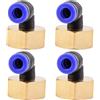 ANGEEK set da 4 pezzi, 6 mm - 1/2, raccordi pneumatici a gomito a 90° con filettatura interna PT, adatti per il collegamento rapido di tubi flessibili, accessori compressori d'aria