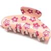 QinGoo Grande Mollettone per Capelli Donna in Acetato Medio Clip Artiglio per Capelli Pinza per Capelli, Accessorio per Capelli 1 pezzo, 9.5cm, Rosa Margherita