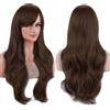 IMISSU 70 cm capelli lunghi acqua parrucche ondulate con frangia parrucca costume cosplay (Rossastro)