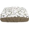 SaRani Cuscini per Sedia con Fascia Elastica e Imbottitura in Gommapiuma, Coprisedie in Cotone a Fantasia Ghirigori Floreale (4, Fango, 40x40 cm)