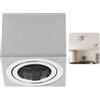 Sweet Led Dolce Led, Faretto da Incasso Piatto in Alluminio, 80x50mm, Orientabile, Tondo, Quadrato, Luce da Soffitto, Faretto da Parete, Spot da Incasso (Quadrato-Argento)