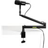Gator Shure by Gator SH-BROADCAST2 - Supporto per microfono da scrivania, completamente regolabile per podcast, streaming e home office