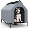 COSTWAY Casetta per Cani, Letto Rialzato per Cani con Copertura Rimovibile ed Impermeabile e Finestre Ventilate, Cuccia Cane Esterno ed Interno Taglia Piccola/Media/Grande (84 x 132 x 114 cm)