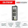 Hikvision DS-3T0510P - Switch di rete 8 porte Gigabit PoE + 2 porte Gigabit fibra ottica verticale - Hikvision