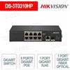 Hikvision DS-3T0310HP - Switch di rete 8 porte Gigabit PoE + 1 porta Gigabit RJ45 + 1 porta Gigabit fibra ottica - Hikvision