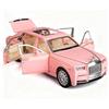 TGRCM-CZ Compatibile con 1/32 Modello di Auto da Gioco Rolls-Royce Phantom con Suono e Luce per Bambini Ragazzo Ragazza, Corpo in Metallo, Porta Aperta Rosa