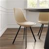 DEGHI Sedia in similpelle beige e gambe nere - Odiel