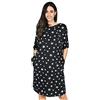 MijaCulture Camicia da Notte 3 in1 Cotone Premaman/Allattamento/per Parto Ospedale 4128 (M, Nero/Stelle)
