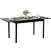 MEUBLE COSY Tavolo da Pranzo da Cucina Allungabile, Stile Industriale, per 4-6 Persone, Struttura in Metallo, Nero, 120-160x80x75cm
