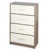 AKTIVE Max Home Comò multiuso per la camera da letto, Grigio e bianco, 8 cassetti in tessuto leggero, 114x30x92 cm, Struttura in legno, Sistema di archiviazione