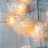 Lights4fun Filo di 10 Cuori in Maglia Metallica con LED bianco caldo a pile…
