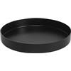 Yvttve Vassoi Decorativo Rotondo Nero di Immagazzinaggio Dell'organizzatore, Vassoio da Portata in Metallo in Acciaio Inox per Portaoggetti Gioielli di Candele Profumo (Ø20 cm, nero)