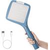 Mafiti Racchetta Zanzare Elettrica, Mosche Insetti Paletta Antizanzare Insetti Elettrica Fly Killer Zapper Swatter 3000V USB Ricaricabile, Efficace Contro insetti per Casa Giardino Campeggio Esterni
