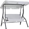 Casaria Dondolo Altalena da Giardino Hollywood 140x112x150cm 2 posti con Tettuccio Parasole Imbottito per Esterno