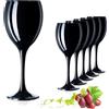 PLATINUX, set di 6 calici da vino, in vetro, di colore nero, max. 320 ml, calice da vino bianco