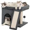Aechonow Tiragraffi Albero per Gatti Adulti, cuccia gatti, 50 * 40cm Grande Pertica, Spaziosa Casetta per Gatto da Interno, Torre Grotta per Gatti Grandi, Grigio Scuro