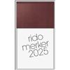 rido/idé Libro precedente mod. Merker 2025 | 108 × 201 mm plastica rosso scuro