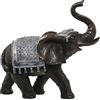DRW Figura di un elefante in resina con mantello in argento 27 x 12 x 25 cm