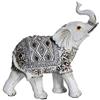 DRW Statuetta di Elefante in Resina Bianca 20,5 x 8 x 20,5 cm