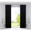 Gardinenbox Milano 203571-2 - Set di 2 tende oscuranti a pannello, in velluto, opache, aste di contrappeso, colore nero, altezza x larghezza 245 x 60 cm