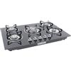WINPANG Fornello a Gas Naturale 5 Fuochi, Incasso con Vetro Temperato, Griglie Smalto Porcellanato, Sicurezza Fiamma Cucina Domestica 77 x 51 x 7 cm