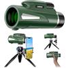 AiMeiteng Monocolo 12x50, HD ad alta potenza Telescopio monoculare, BAK-4 Prisma e FMC Cannocchiale Monoculare, per watching caccia campeggio,escursionismo,concerti
