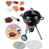 Theo Klein 9401 Barbecue a sfera Premium Weber con luce e suono, Incl. accendino con testa magnetica per l'attivazione del mucchio di carbone, Giocattolo per bambini a partire dai 3 anni di età