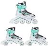 RAVEN Profession 3in1 Inline Skates Pattini in linea Triskates Pattini a rotelle per bambini e adulti regolabili (White/Mint, 31-35 (20,5cm-23cm))
