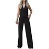 Dasongff 2024 Tailleur Donna Set Pantaloni 2 Pezzi Chic ed Elegante Gilet Scollo a V Tinta unita Slim Fit Blazer Giacca Formale Ufficio Lavoro Pantaloni Costumi Cappotto Set Giacca, A nero, XXL