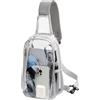 TINYAT Borsa a tracolla trasparente, omologata per lo stadio, borsa a tracolla, casual, per uomo e donna, grigio