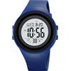 CakCity Orologio da polso digitale da uomo, impermeabile, sportivo, con timer, cronometro, conto alla rovescia, sveglia, doppio fuso orario, unisex, Blu e bianco.