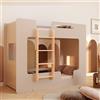 smartwood Letto a Castello per Bambini 80x190 - Cachemire - Scala Sinistra - Letto Bambino per Ragazzi & Ragazze con Rete a Doghe & Sponda - Mimi BL - Portata Massima 230 kg