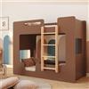 smartwood Letto a Castello per Bambini 80x190 - Marrone - Scala Destra - Letto Bambino per Ragazzi & Ragazze con Rete a Doghe & Sponda - Mimi BP - Portata Massima 230 kg