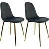 Marvin Sedia Roberta In Velluto Con Gambe In Metallo Dorate Oro Sedie Di Design Moderno Interno Per Sala Da Pranzo Salotto Soggiorno Elegante (Grigio, 2)