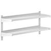Royal Catering Mensole in Acciaio Inox Ripiano in Acciaio RCWR-1200.4 (2 ripiani, 40 x 120 cm, Acciaio Inox)