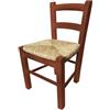 PALUPLUS Sediolina in Legno di Faggio, Misura 30x24x52 cm, Seduta in Paglia Intrecciata, Sedia Baby Bassa da Camino, per Cameretta, Cucina, Made in Italy -21F (Noce Scuro)