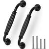Kyrio 12Pz maniglie per armadi, maniglie per cassetti in alluminio, maniglie per cassetti, nero opaco, forma ad arco lungo, foro centrale 128 mm
