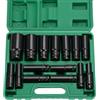 Sexyhot 8-32mm Set di chiavi a bussola lunghe, 15 Pezzi Set Bussole a Impatto, Adattatori Per Chiavi, Riparazioni Auto, Sostituzione Pneumatici, Riparazioni Elettrodomestici(27 * 22 * 6cm)