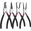 YHNDECO Set di 4 pinze per anelli elastici, 180 mm, con tasca portatile, pinza per anelli di sicurezza interni ed esterni, pinza per seeger dritta e curva