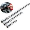 TXXATX Prolunga 3/8 Pollice Prolunga Inserti per Avvitatore 3 Pezzi 75 mm 150 mm 250 mm Set di Prolunghe 3/8 Pollice Acciaio CR-V Kit Chiavi a Bussola per Chiavi a Tubo Chiave a Cricchetto