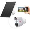 SUNNYJANE Telecamere di sicurezza wireless per esterni con pannello solare, alimentazione a batteria 1080P, sorveglianza WiFi per interni, telecamera domestica con conversazione a 2 vie, rilevamento umano